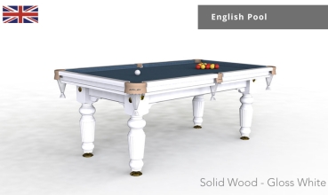 Riley Renaissance Glossy White Finish 7ft UK 8 Ball Pool Table (7ft 213cm)